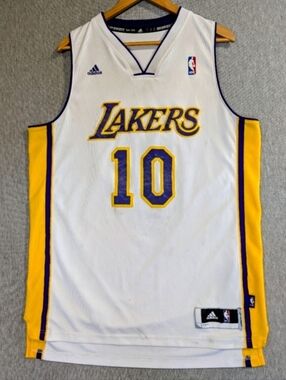 Steve Nash Los Angeles Lakers White Jersey Large #10 Purple Gold NBA Adidas